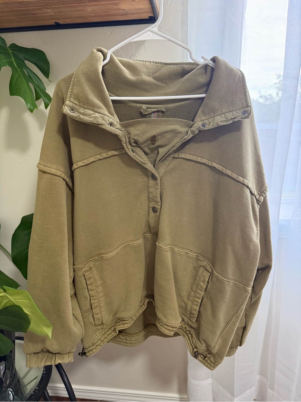 FP Movement by Free People Olive Pullover Snap Hoodie